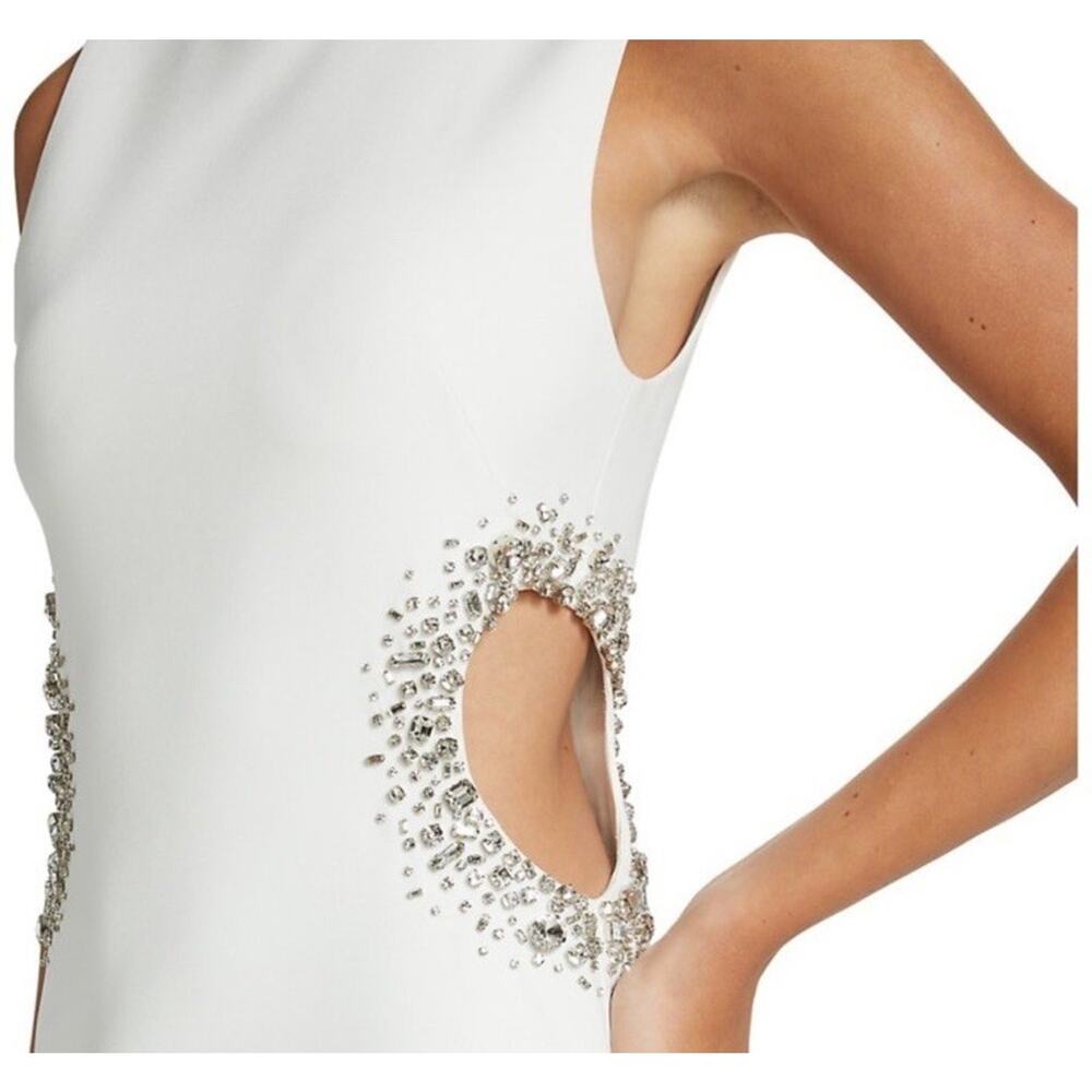 NWT A.L.C. Skye Crystal Embellished Cutout Mini Dress White Size 6 - Picture 3 of 14